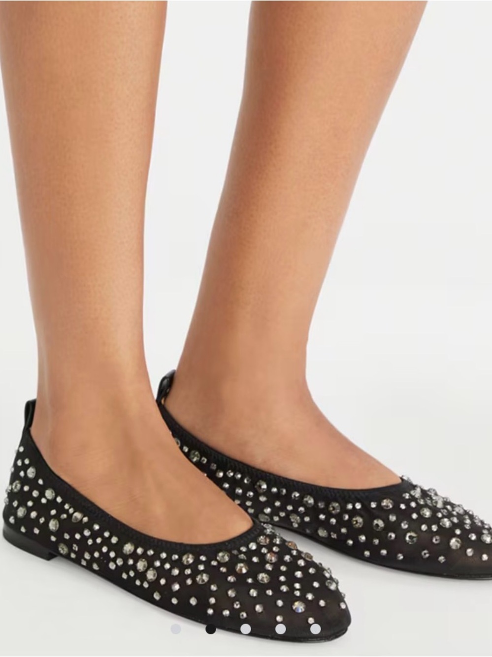 Tory Burch Black Crystal-Embellished Ballet Flats - Picture 2 of 7